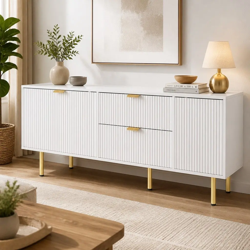 160cm TV Entertainment Unit with Storage Doors