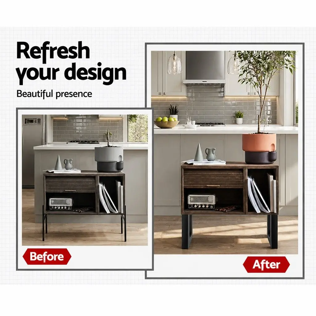 Metal Table Legs DIY Rectangular 40x30cm Set of 2 Industrial Box Design