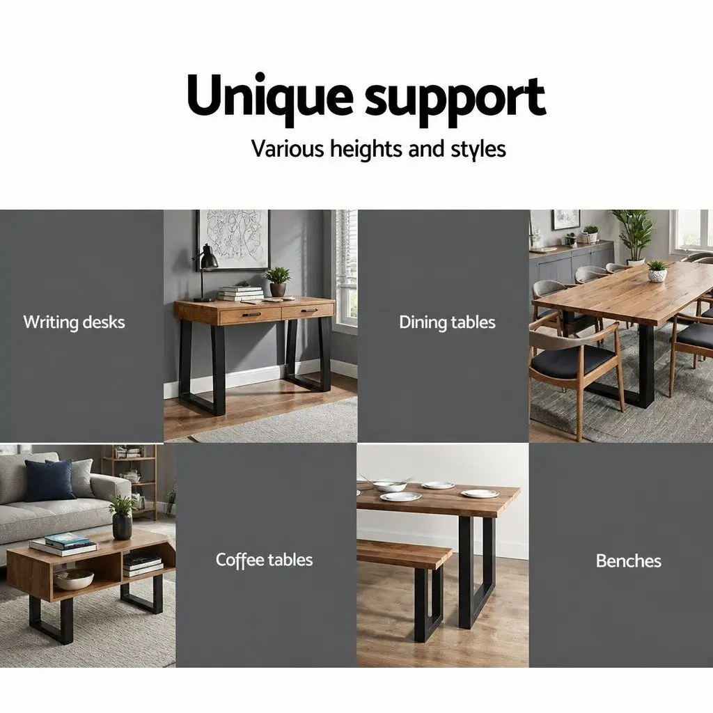 Metal Table Legs Industrial Box Frame Rectangular 71cm Height 65cm Length Iron