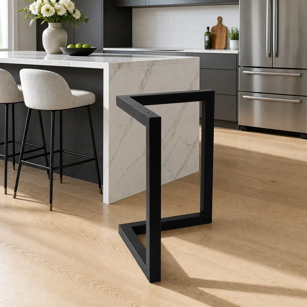 Metal Table Legs DIY Set of 2 Industrial V-Shape Design 50x70cm Black
