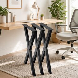 X-Shaped Metal Table Legs Set of 2 for DIY Projects