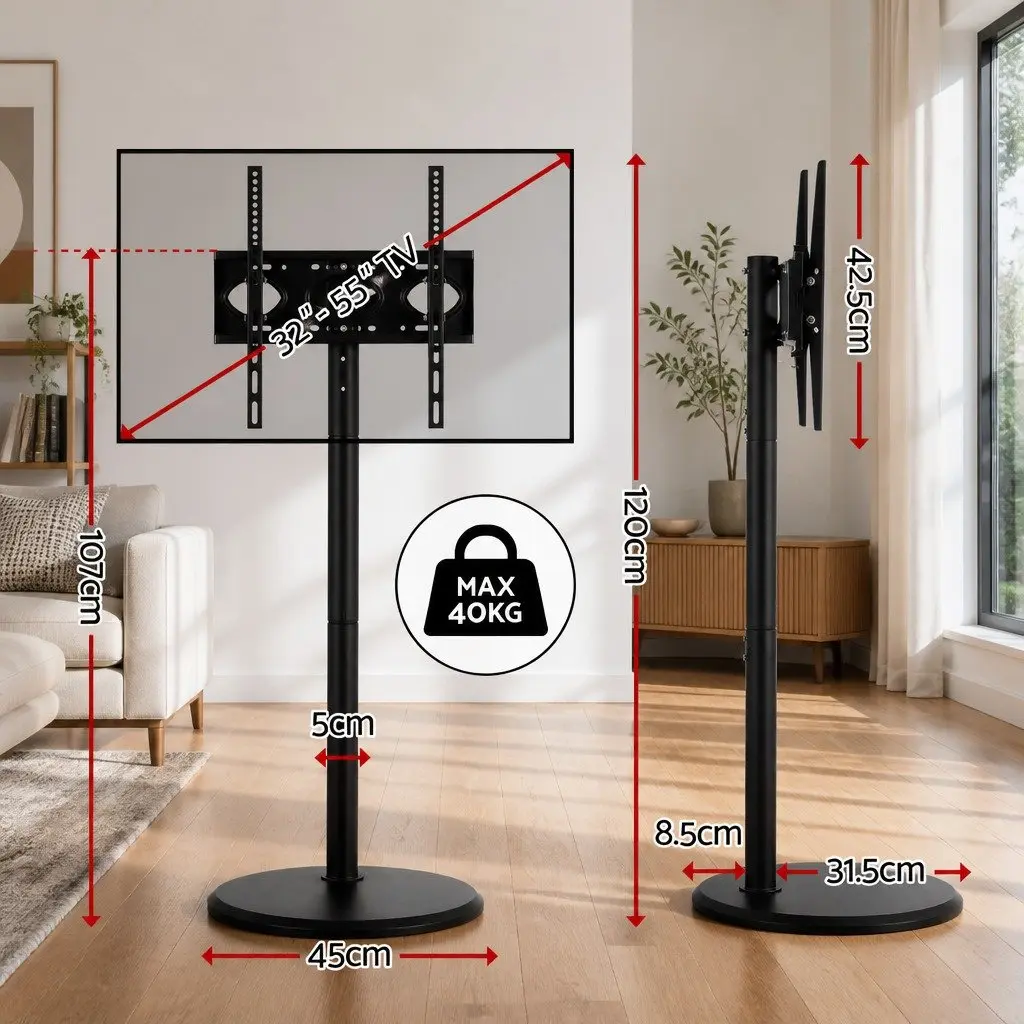 Mobile TV Stand for 32-55 Inch TVs