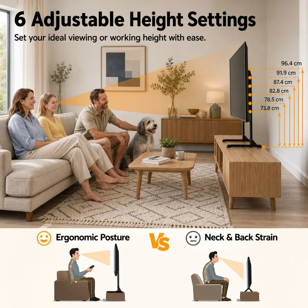 Universal TV Stand 24-86 inch Tabletop Mount Black LED Screen Desktop Bracket