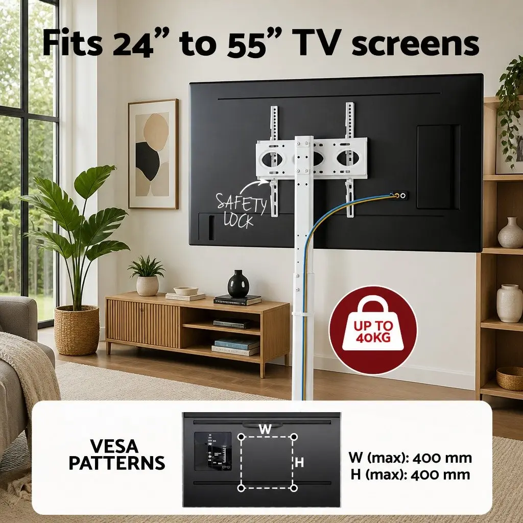 TV Stand for 24-55" Screens with Wheels