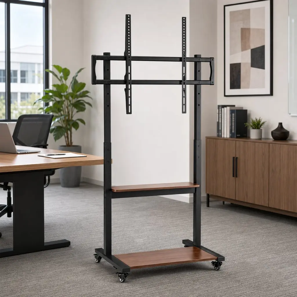 Mobile TV Stand Cart 40-100 Inch Adjustable Height Lockable Wheels Storage