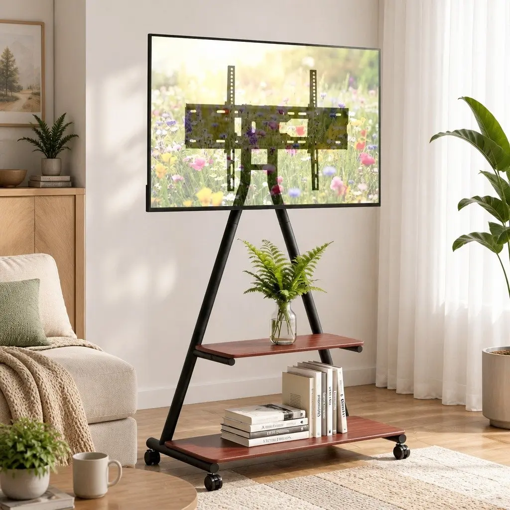 Heavy Duty Mobile TV Stand with Rolling Cart