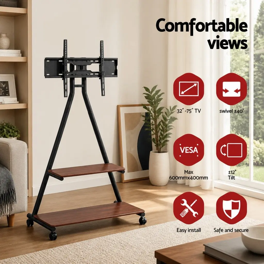 Heavy Duty Mobile TV Stand with Rolling Cart
