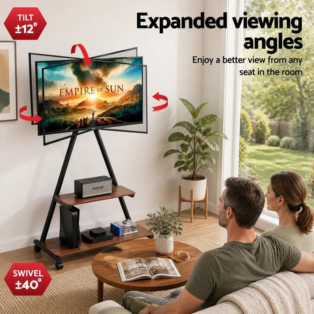 Heavy Duty Mobile TV Stand with Rolling Cart