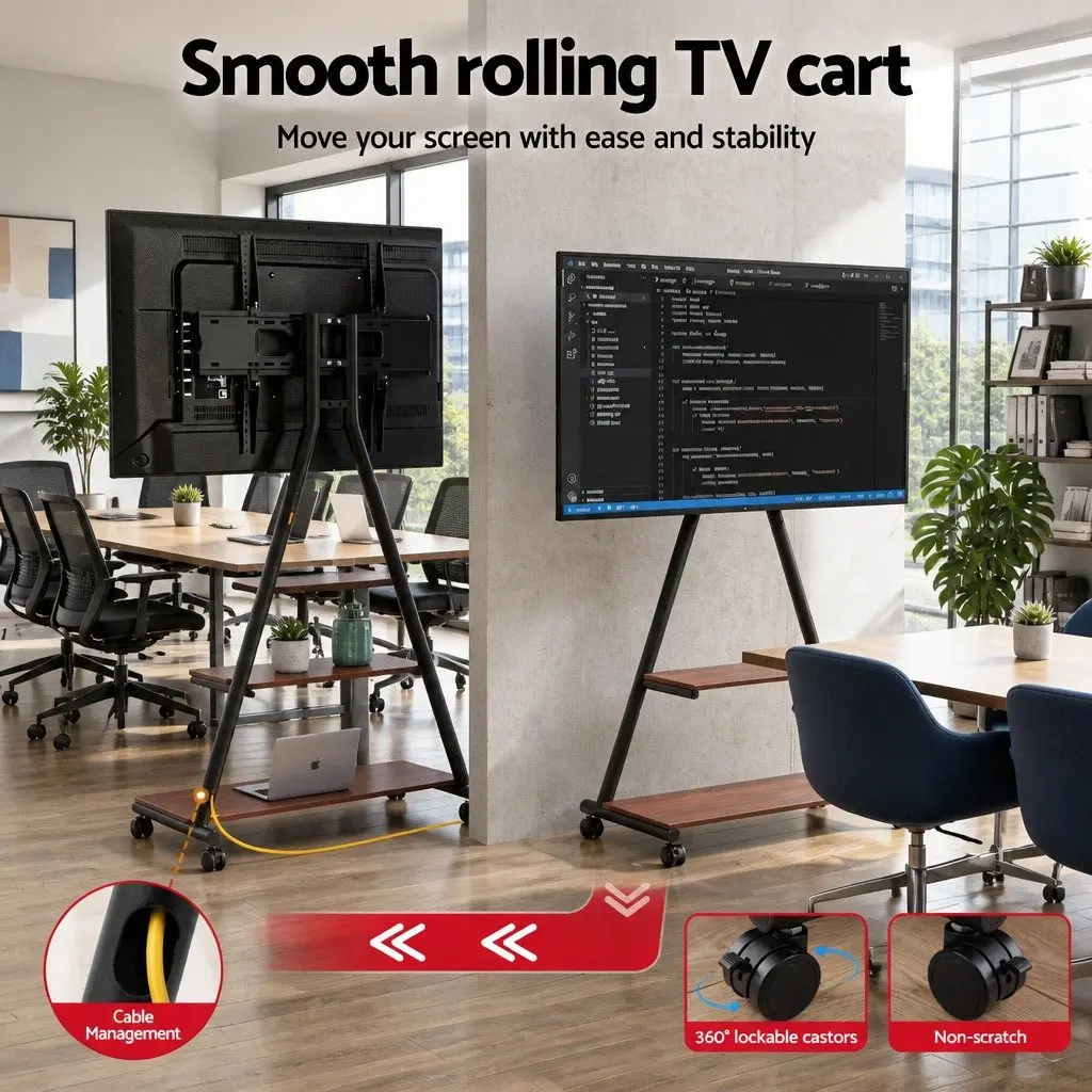 Heavy Duty Mobile TV Stand with Rolling Cart