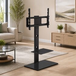 Stylish TV Floor Stand Mount with Storage Shelf