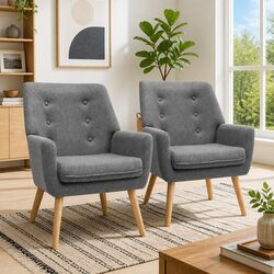Grey Upholstered Accent Tub Chair with Comfort Design