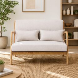 Beige Upholstered Armchair for Modern Living Spaces