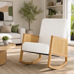 Boucle Rattan Rocking Chair for Comfort and Relaxation