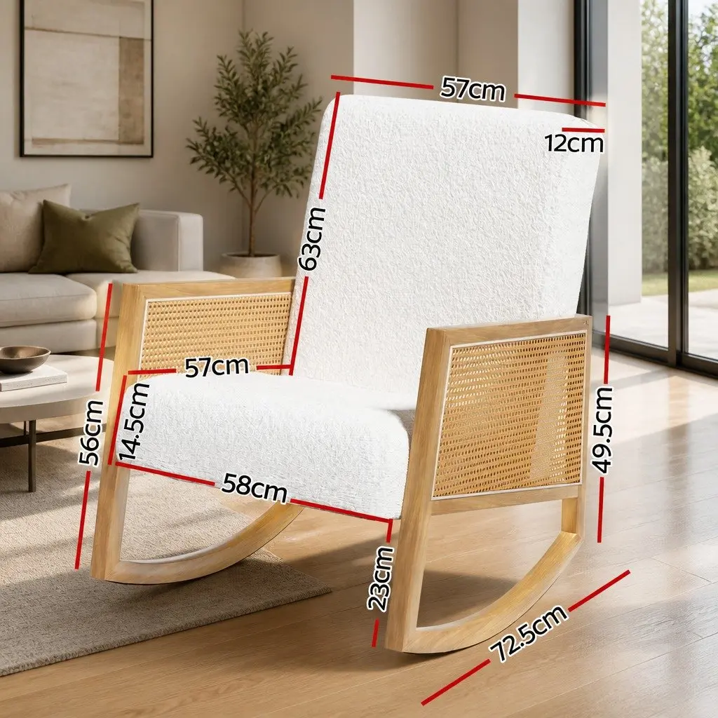 Boucle Rattan Rocking Chair for Comfort and Relaxation