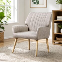 Beige Fabric Armchair for Relaxation and Comfort