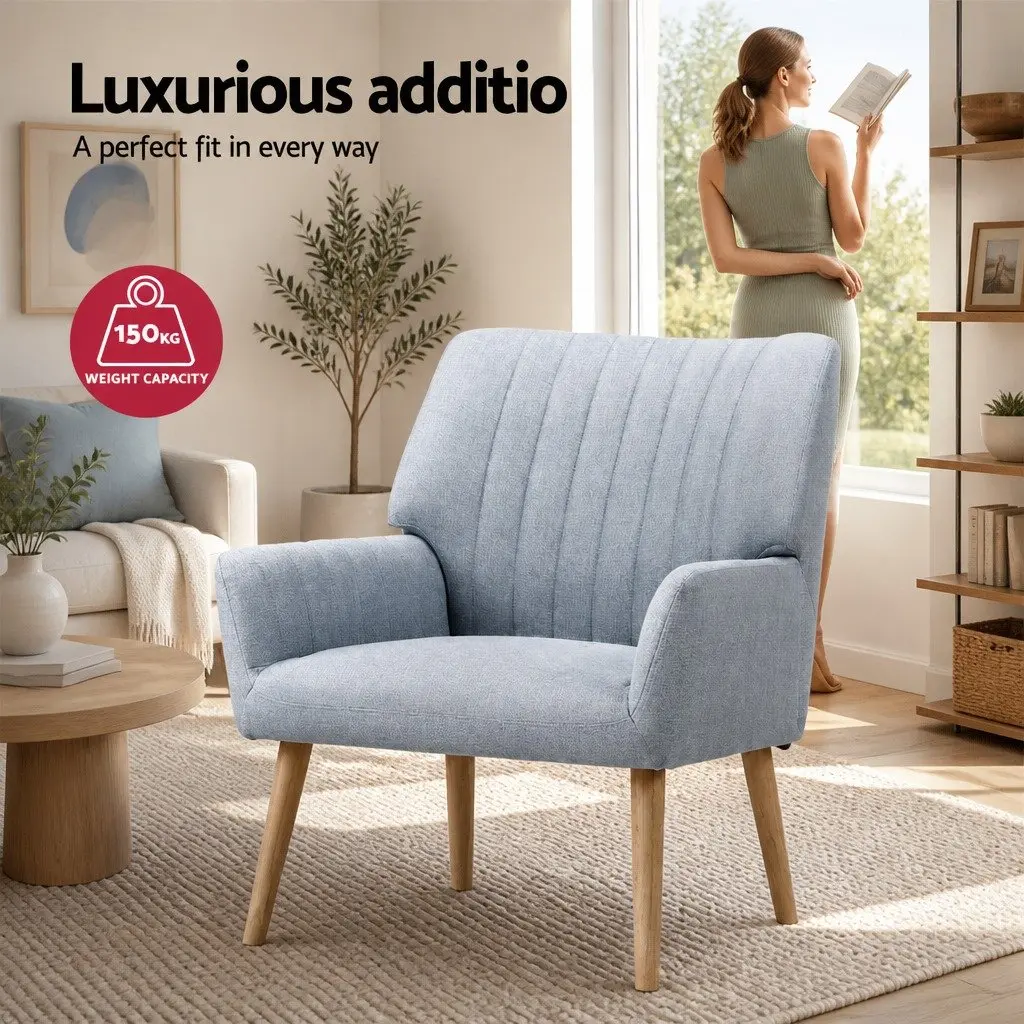 Armchair Grey Fabric Comfortable Lounge Chair Relaxation Seat Home Furniture