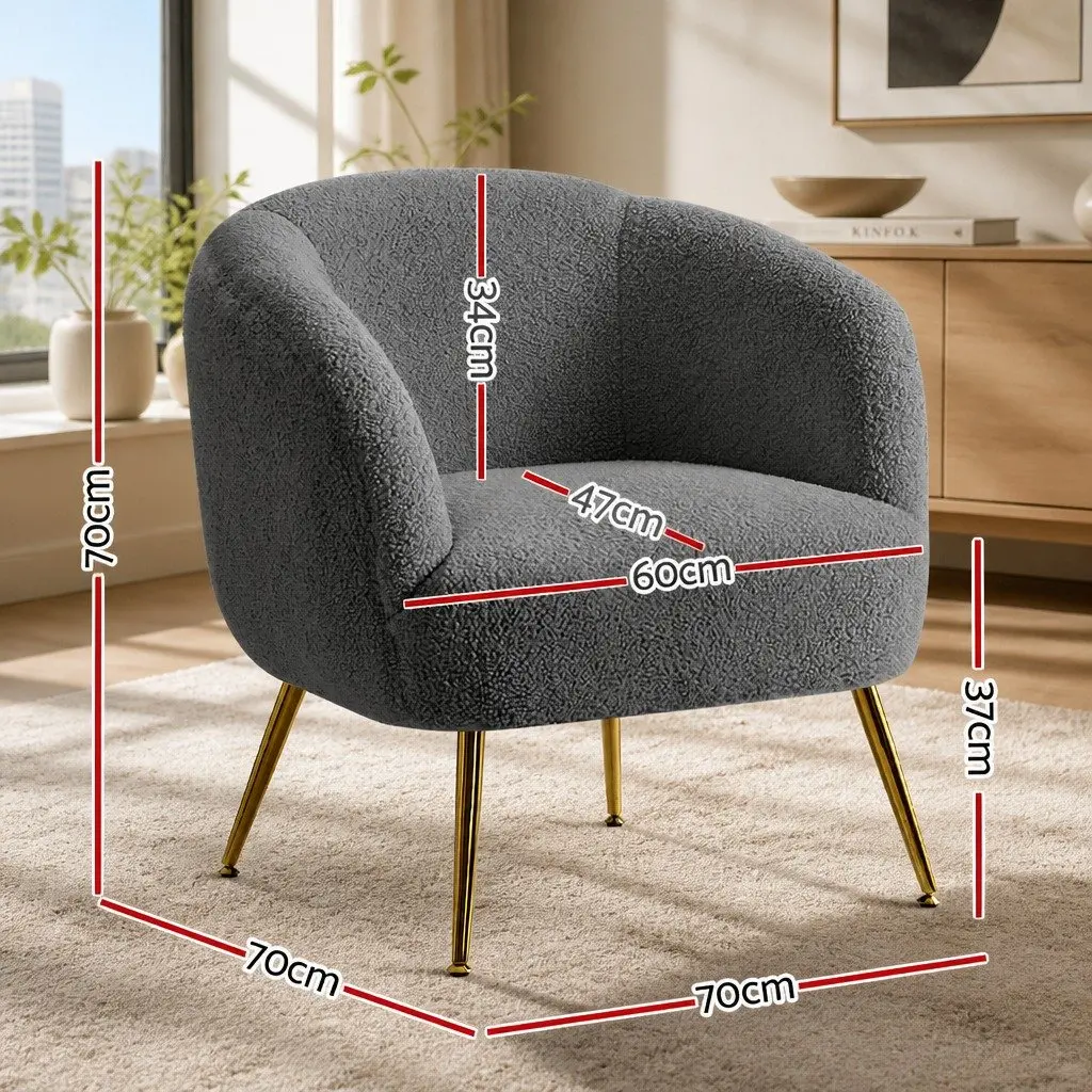 Sherpa Boucle Charcoal Armchair Lounge Chair