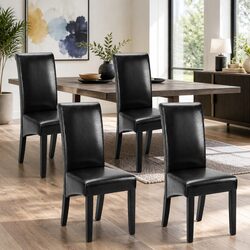 Durable Black Parsons Chairs Set of 2 with Easy Care