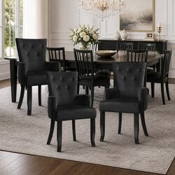 Elegant Black Velvet Dining Chairs Set of 4