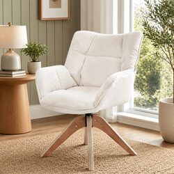White Velvet Swivel Armchair for Comfort and Style