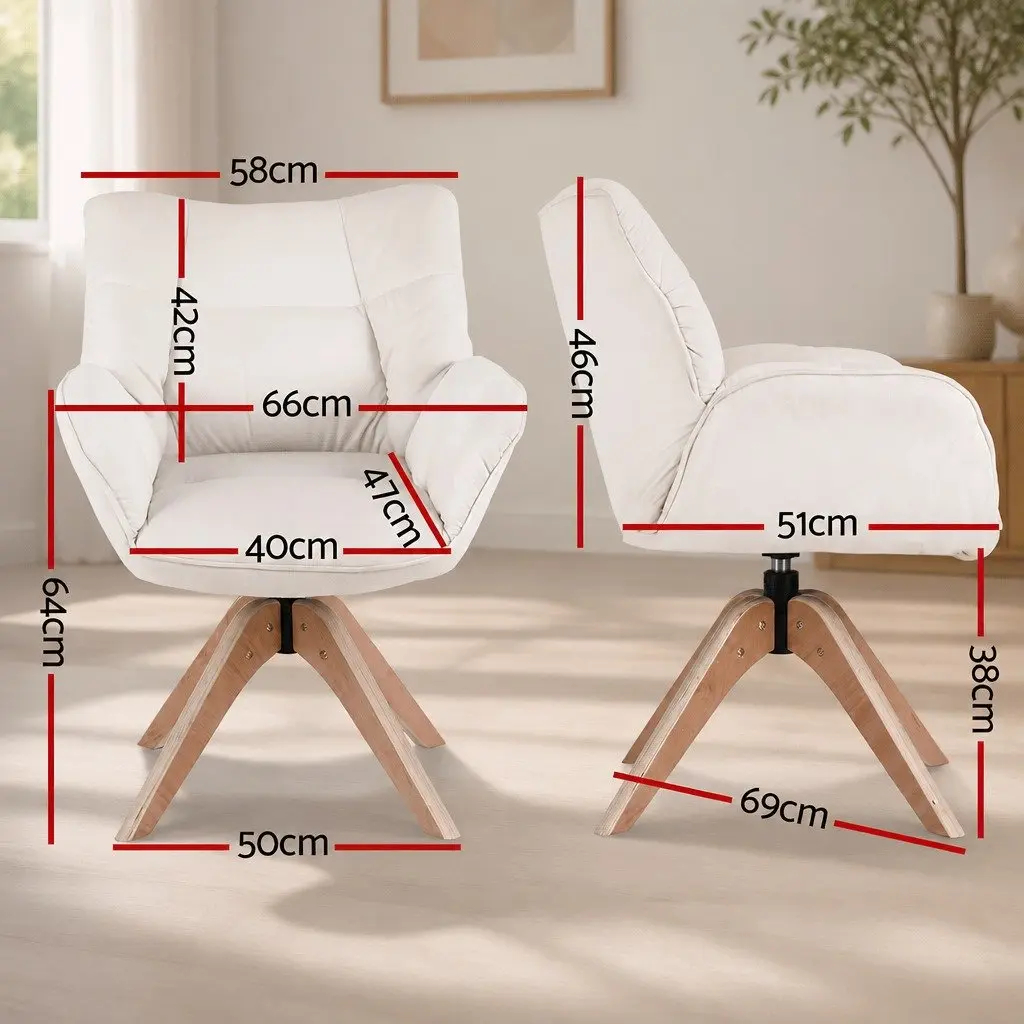 White Velvet Swivel Armchair for Comfort and Style
