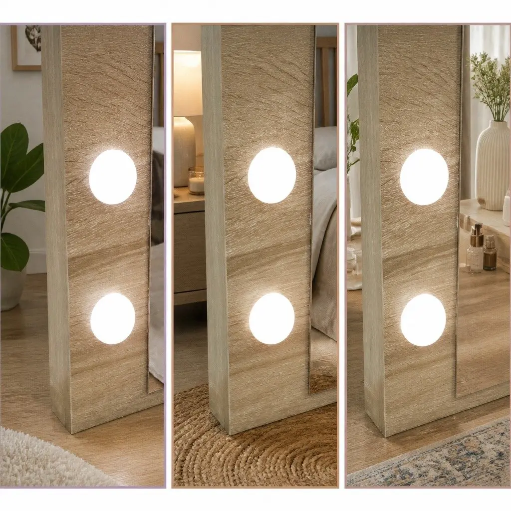 Dressing Table Vanity Set with LED Mirror Stool Makeup Bedroom Furniture Storage