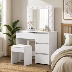 Elegant Dressing Table Vanity Set with LED Mirror