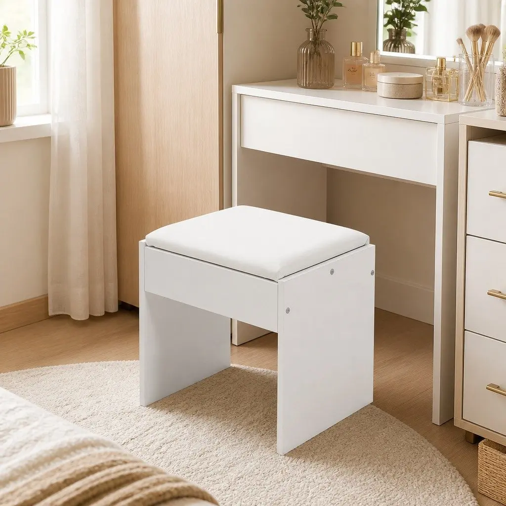 Dressing Table Set with LED Mirror and Stool