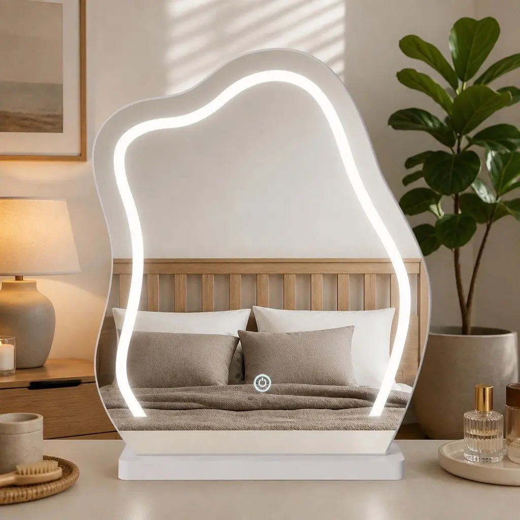Dressing Table Set with LED Mirror and Stool