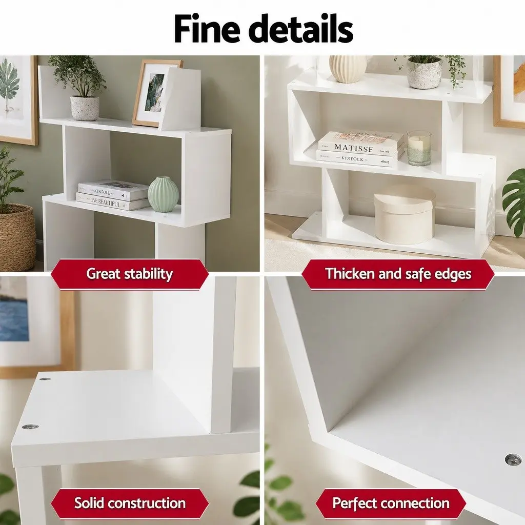 White King Single Bed Frame with Trundle & Display Shelf