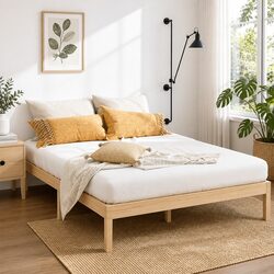 Queen Size Pinewood Bed Frame with Slat Base