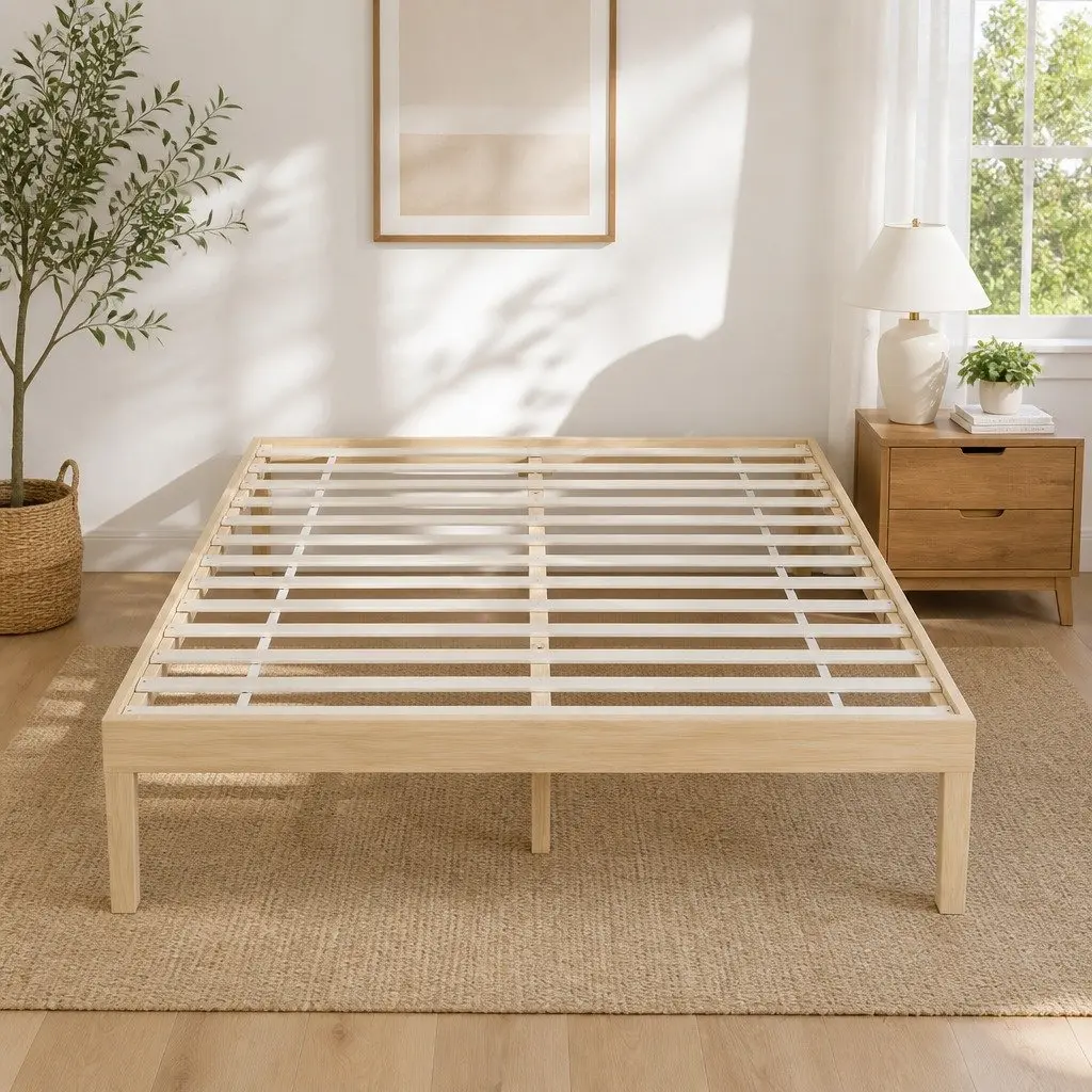 Queen Size Pinewood Bed Frame with Slat Base