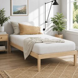 Pinewood Single Bed Frame with Slatted Base for Comfort
