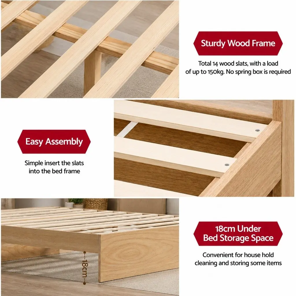 Single Bed Frame with Storage Drawers and USB Ports