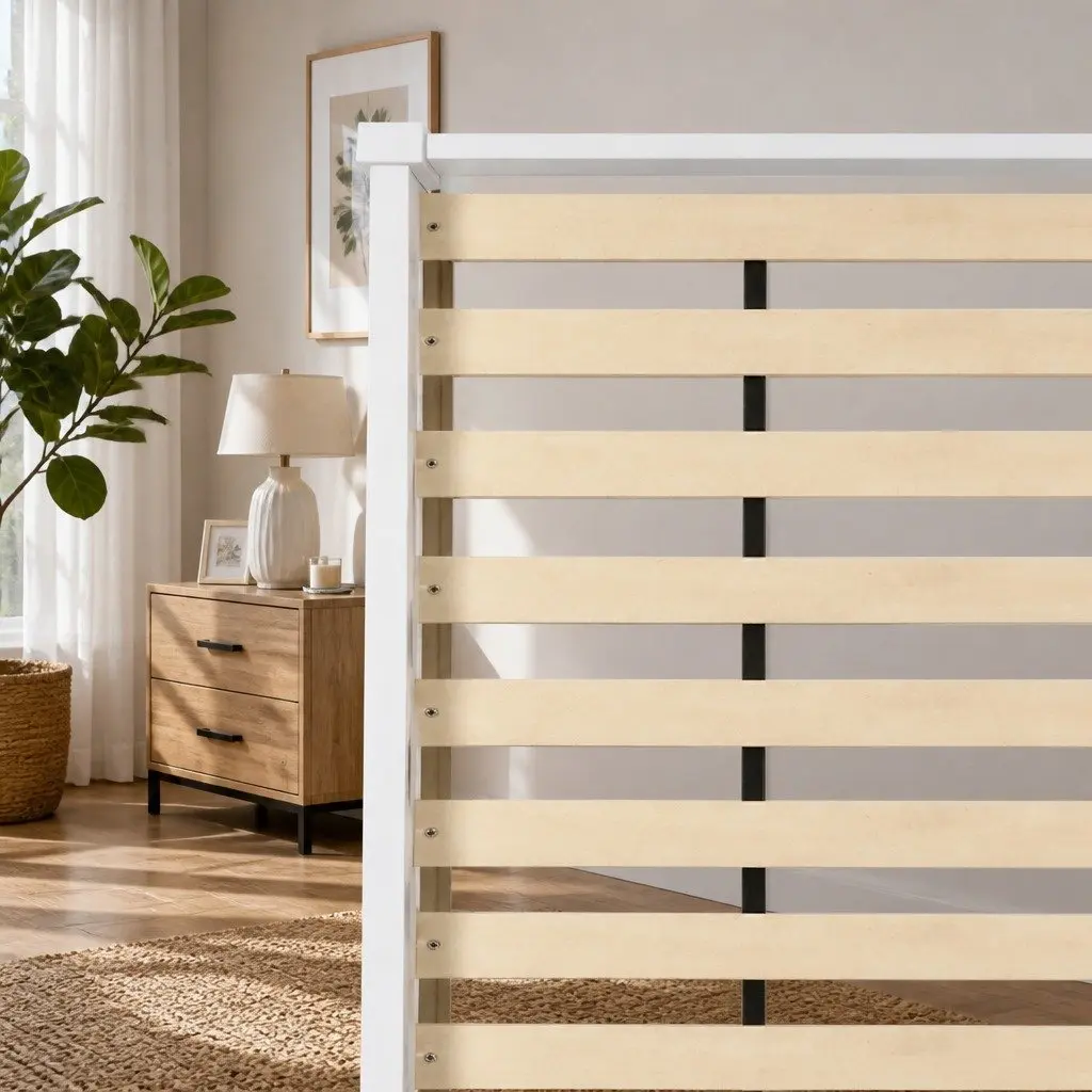 White Wooden King Single Bed Frame with Underbed Storage