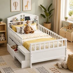 Durable Single Bed Frame with Storage and Smart Tech