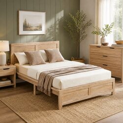 King Single Bed Frame Wooden Base Slats Support Legs Bedroom Furniture