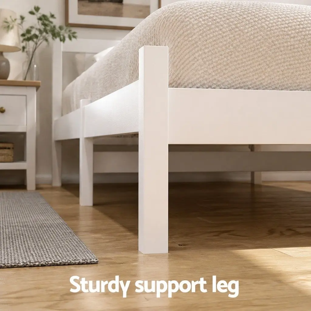 Wooden Platform Single Bed Frame with Storage Drawers