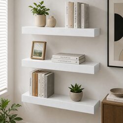 Modern Floating Wall Shelf Set of 3 for Versatile Storage