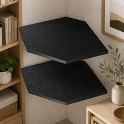 Floating Corner Shelves Wall Mounted 2 Piece Set