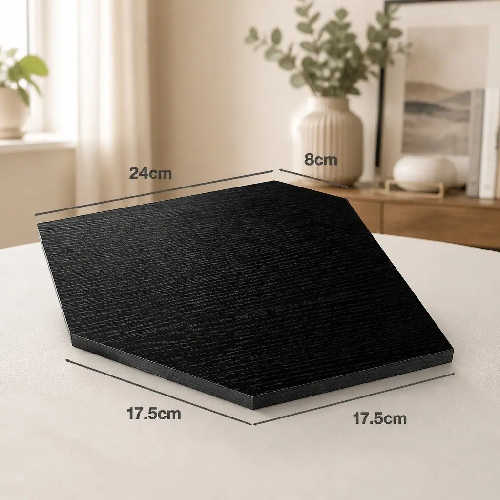 Corner Shelves Wall Mounted Black 2 Piece MDF Storage Display Rack