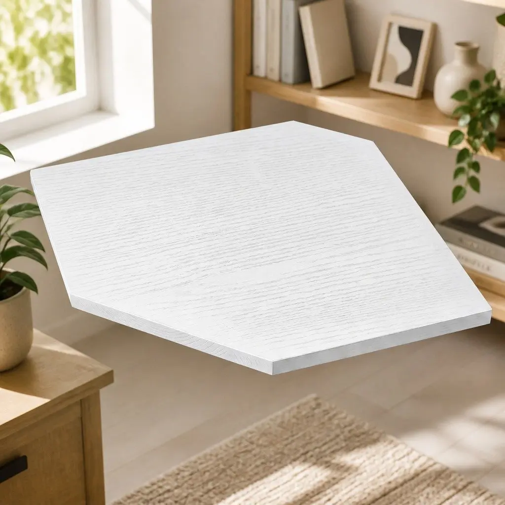 Corner Wall Shelves White 30cm MDF 2 Piece Floating Storage Display Rack for Bedroom Living Room