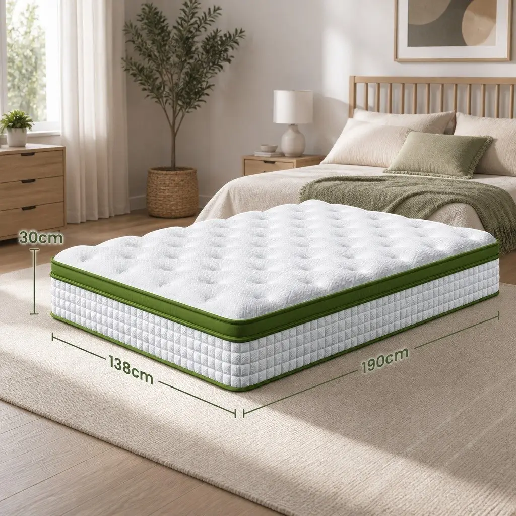 Double Hybrid Mattress 30cm Gel Memory Foam Pocket Spring 5 Zone Medium Firm