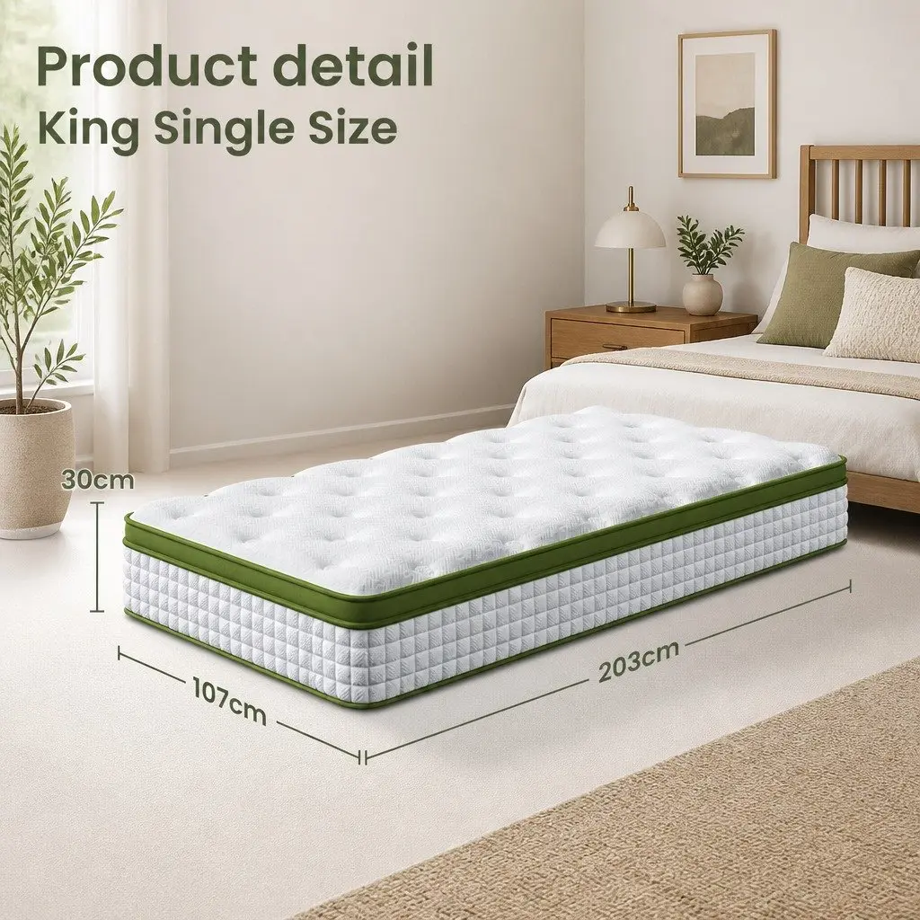 30cm King Single Gel Memory Foam Hybrid Mattress