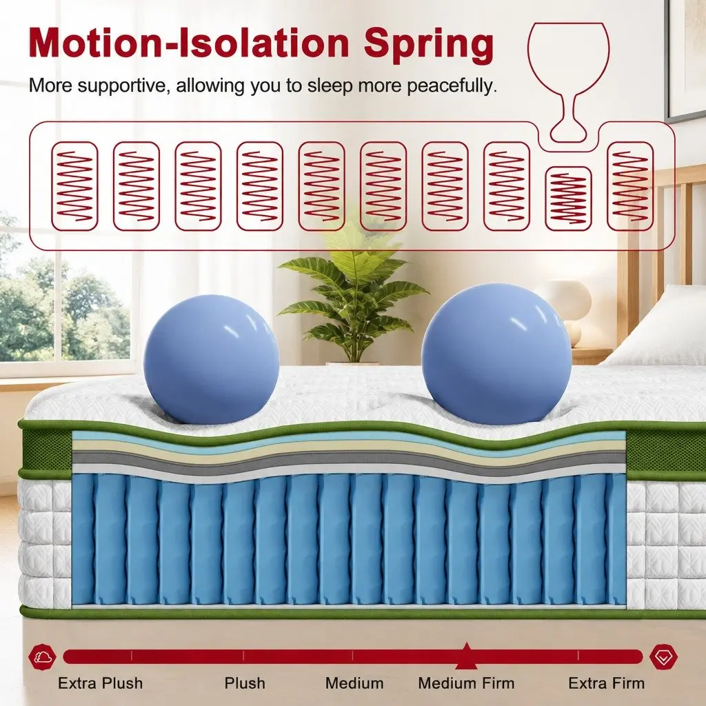 Queen-Sized Hybrid Mattress 30cm Gel Memory Foam