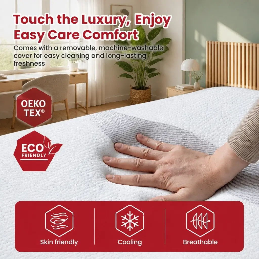 King Single Mattress 20cm Gel Memory Foam Dual-Sided