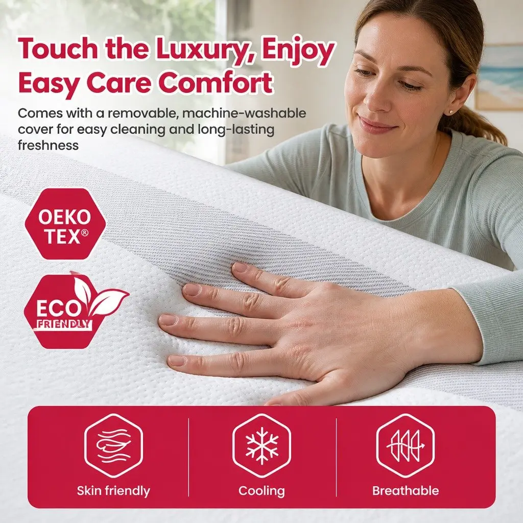 King Size Memory Foam Mattress 20cm Reversible Medium Soft Gel Infused Sleep Bed