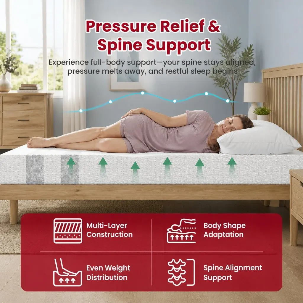 King Size Memory Foam Mattress 20cm Reversible Medium Soft Gel Infused Sleep Bed