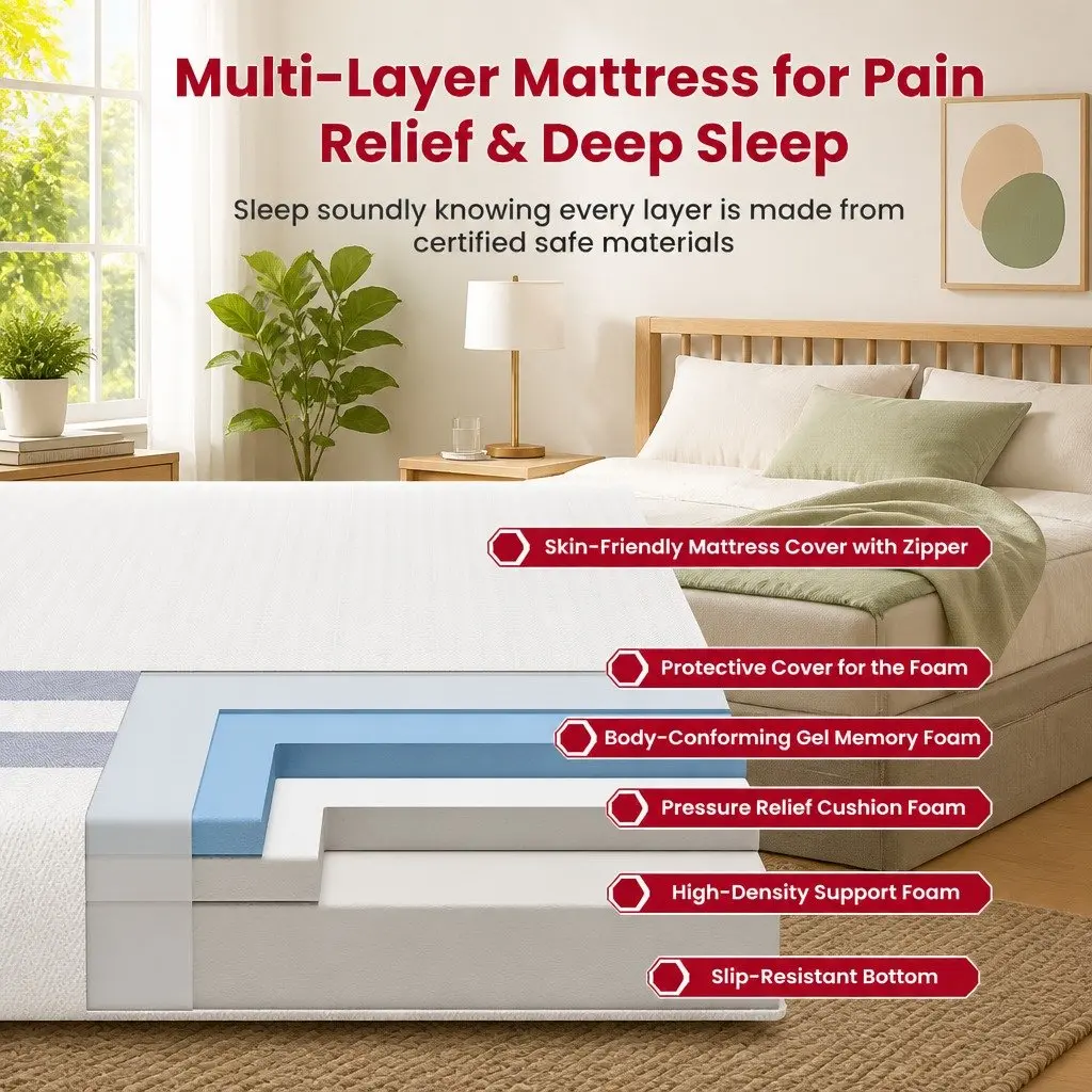 Reversible Double Memory Foam Mattress 25cm White