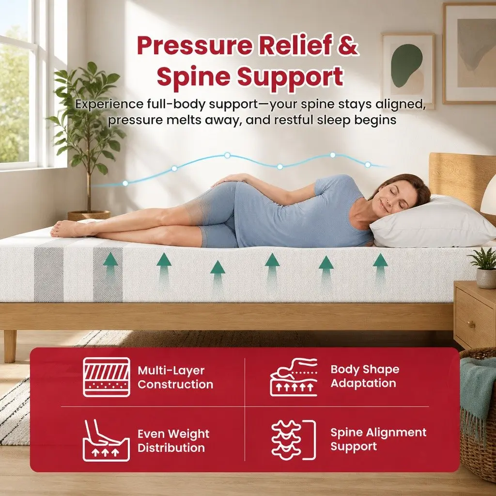 Reversible Double Memory Foam Mattress 25cm White